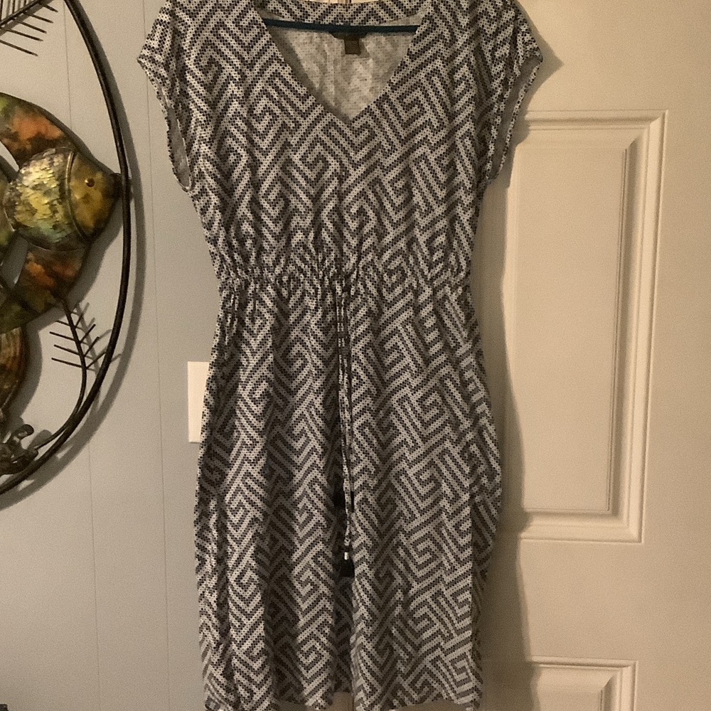 Tommy Bahama Black and White Geometric Mini Dress